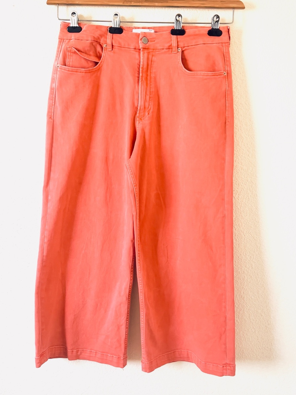 Dear John-Women's Wide Leg Jeans - Coral Pink -Size 32